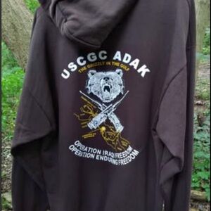 Vintage 2000’s Iraq War USCGC Adak Brown Hoodie